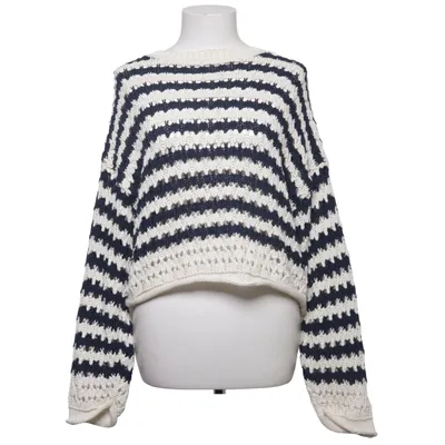 Sweater (Blue, White) from Pull & Bear Acrylic, Cotton, Polyester