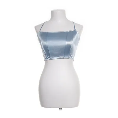 Crop top (Blå) fra Divided by H&M Elastan, Polyester