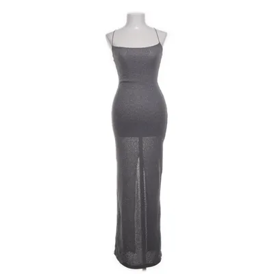 Maxi dress (Gray) from LXA Cotton, Metallic fiber, Recycled polyester