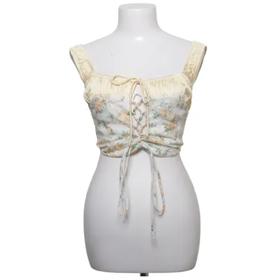 Crop top (Geel, Wit) van Love Triangle Polyester, Viscose