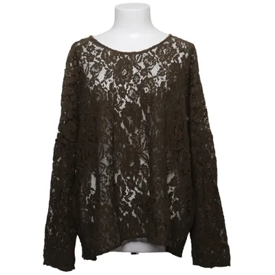 Blouse (Marron) de Fall Winter Spring Summer Coton, Nylon