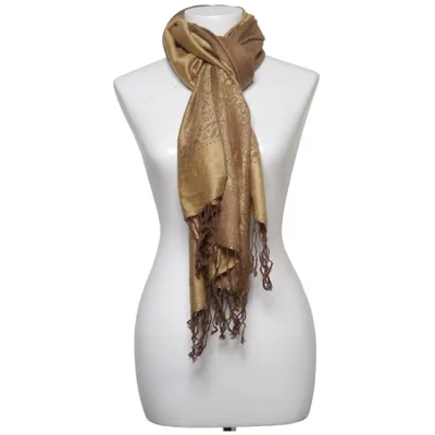 Halsduk (Brun, Beige) från Pashmina Kashmir, Silke
