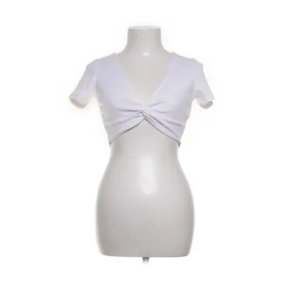 Crop top (Vit) från Pull & Bear Bomull, Elastan, Polyester
