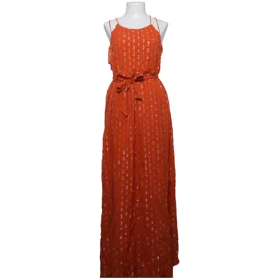 Långklänning (Orange, Silverfärgad) från Plus Fine Bomull, Metallfiber, Viskos