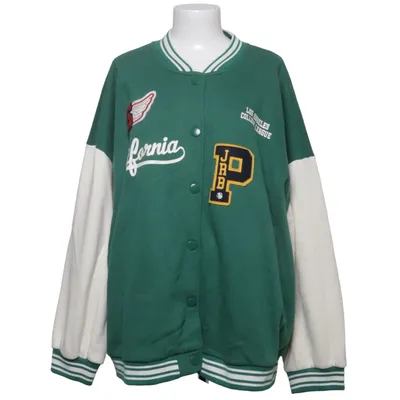 Collegejakke (Grøn, Hvid) fra ONLY Carmakoma Elastan, Polyester