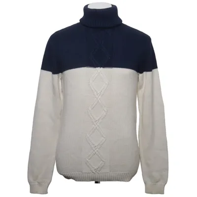 Pul à col roulé (Bleu, Blanc) de Junk de Luxe Cachemire, Coton, Polyamide, Viscose, Laine