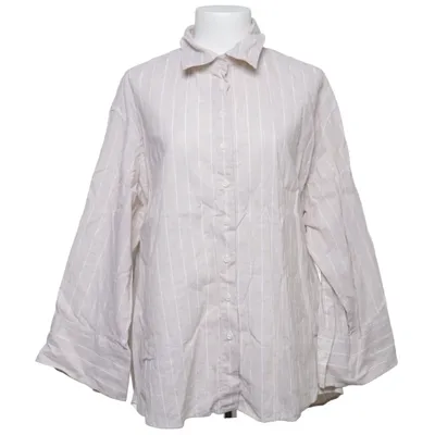 Shirt (Beige, White) from The Shirt Factory Cotton, Linen