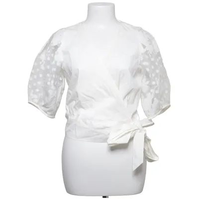 Slå-om bluse (Hvid) fra Visual Clothing Project Bomuld, Polyester, Viscose
