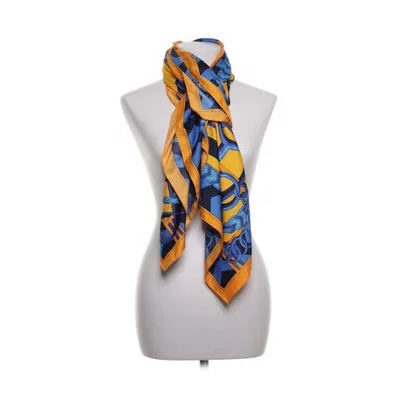 Scarf (Gul, Blå, Flerfärgad) Silke