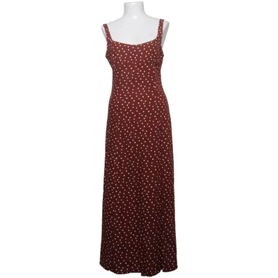 Maxikleid (Rot, Weiß) von Zara Elasthan, Leinen, Viskose