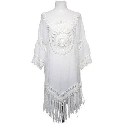 Robe de plage (Blanc) de Beauty Polyester, Viscose