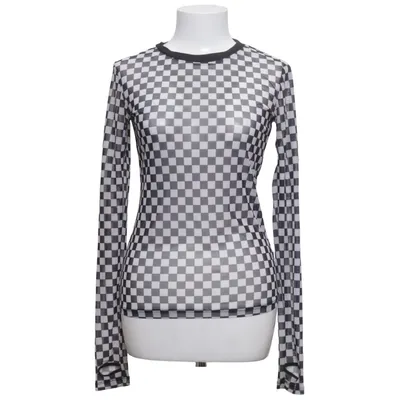 Langærmet t-shirt (Sort, Hvid) fra Current Mood Elastan, Polyester