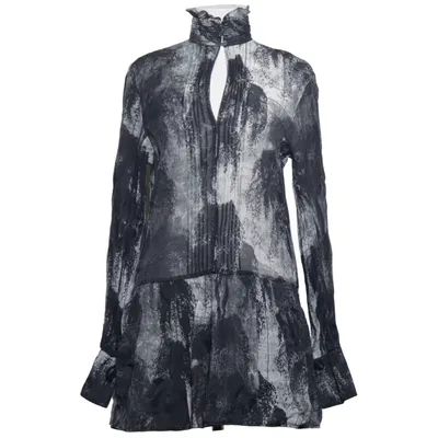 Klänning (Grå, Vit, Svart) från H&M Conscious Collection Exclusive Lyocell, Polyamid