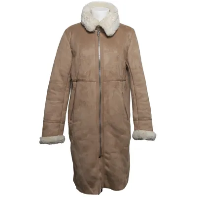 Veste en peau de mouton retournée (Beige, Blanc) de Zara Woman Outerwear Acrylique, Polyester
