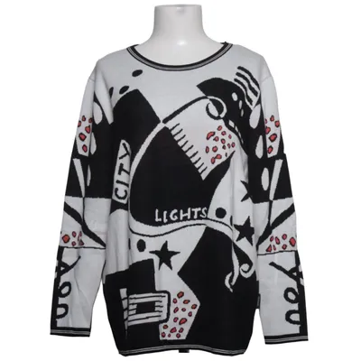 Sweater (Sort, Hvid) fra Capuccino Akryl, Bomuld
