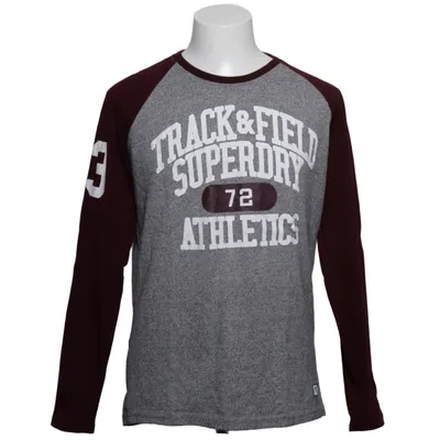 Honkball T-shirt (Grijs, Rood, Meerkleurig) van Superdry Track & Field Katoen, Polyester