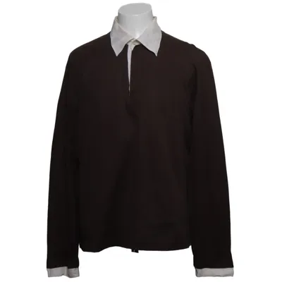 Rugby Shirt (Braun, Weiß) von Z Zegna Baumwolle, Leinen