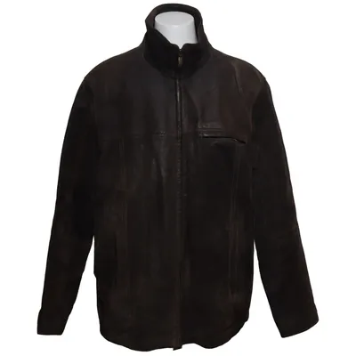 Leather jacket (Brown) from Nic Leather, Polyester, Viscose