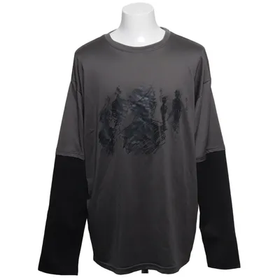 Long sleeve T-shirt (Gray, Black) from News Polyester