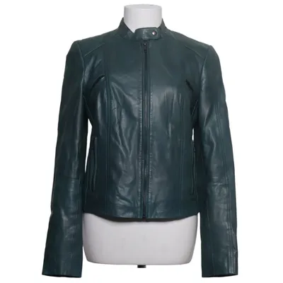 Leather jacket (Green) from Anna Acetate, Leather, Polyester