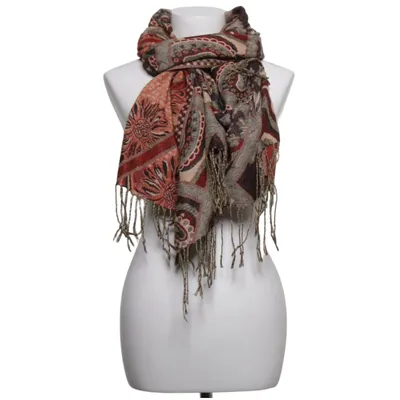 Écharpe (Marron, Multicolore) de Yaya Soie, Laine