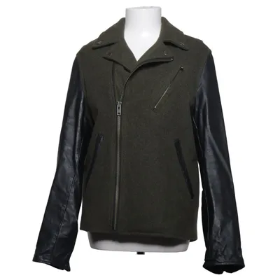 Bikerjakke (Grøn, Sort) fra WeSC Læder, Polyester, Viscose, Uld