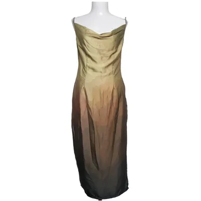Maxi dress (Yellow, Brown) from Missy Empire Elastane, Polyester