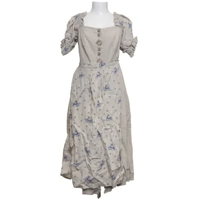 Dirndl (Beige, Blue) from Alphorn Cotton, Linen, Polyester