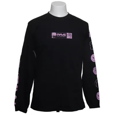 Lange mouwen shirt (Zwart, Roze) van Vailent