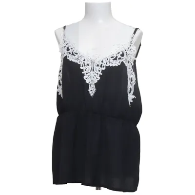 Tank Top (Black, White) from Shein Curve Polyester
