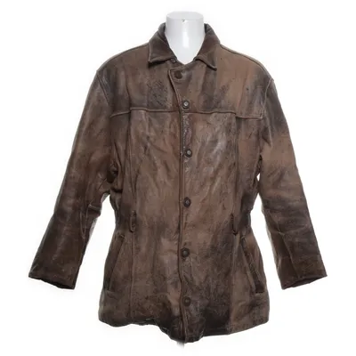 Läderjacka (Brun) från Saki Acetat, Skinn, Polyester