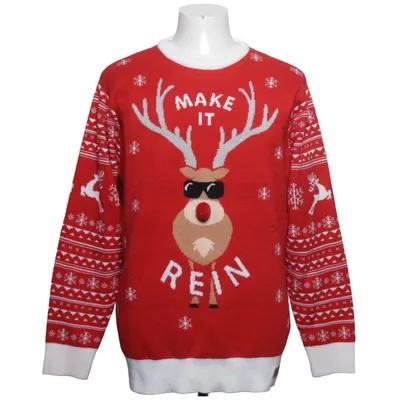 Julesweater (Rød, Hvid) fra Jolly Akryl