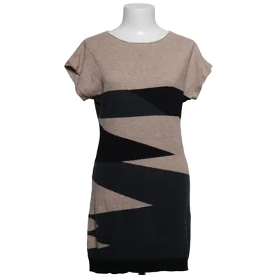 Robe (Beige, Noir) de Cassis Cachemire, Laine de mouton, Polyamide, Viscose
