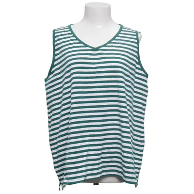 Tanktop  (Grøn, Hvid) fra Ulla Popken Bomuld, Elastan