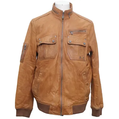 Læderjakke (Brun) fra Northland Akryl, Bomuld, Læder, Polyester