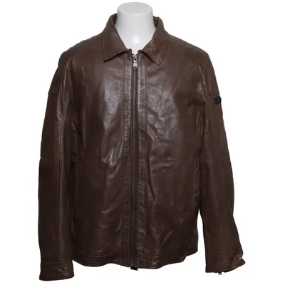 Leren jack (Bruin) van Stones Katoen, Leer, Polyester