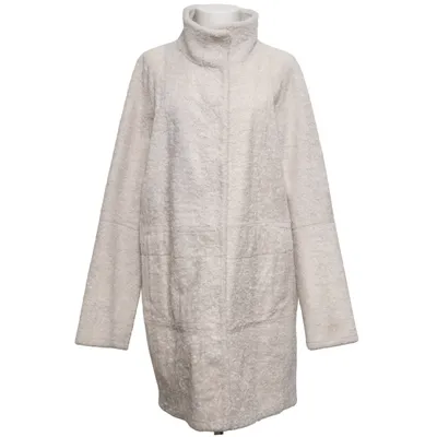 Omkeerbare jas (Beige) van Marc Cain Leer, Konijnenbont