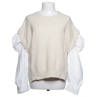 Trui (Beige, Wit) van Bisou's Project Acryl, Elastaan, Polyamide, Polyester