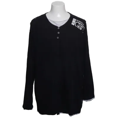 Henley shirt (Zwart) van KMD Katoen