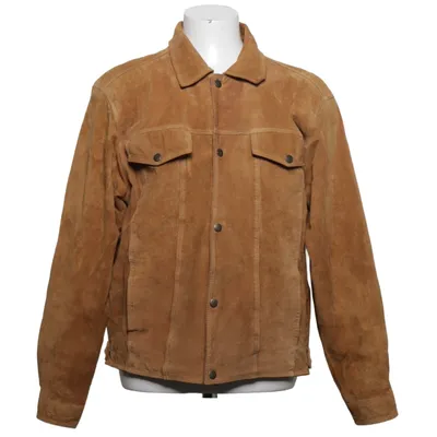 Læderjakke (Brun) fra Petroff Polyester, Ruskind