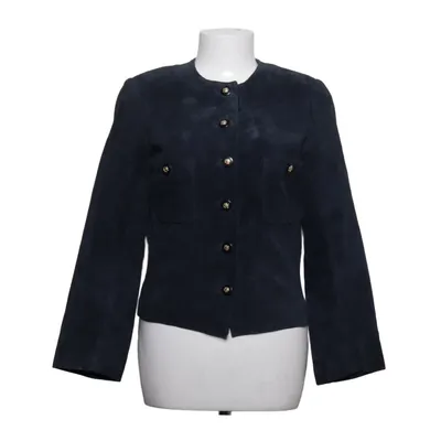 Leren jack (Blauw) van Saki Acetaat, Leer