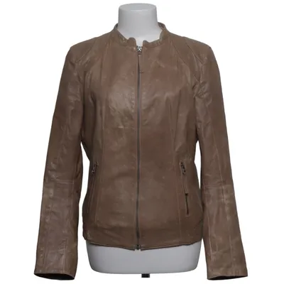 Läderjacka (Beige) från Clements Ribeiro Bomull, Skinn, Polyester