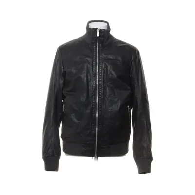Leren jack (Zwart) van Jofama Polyester, Leer, Wol