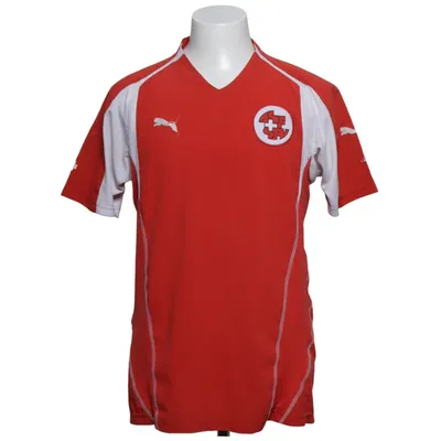 Fodboldtrøje (Rød, Hvid) fra Puma Elastan, Polyester