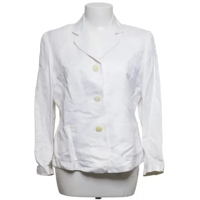 Blazer (Weiß) von Ann Taylor Acetat, Leinen, Viskose