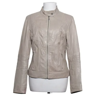 Läderjacka (Beige) från Manguun Skinn, Polyester