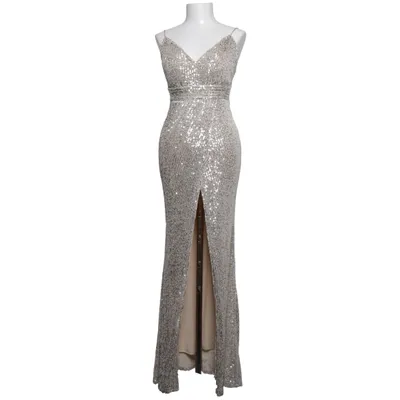 Evening gown (Beige, Silver) from Diva Fashion Elastane, Polyester
