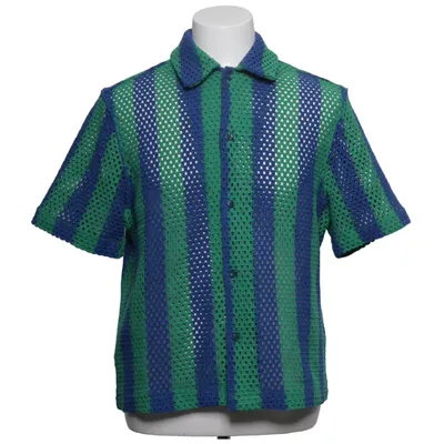 Short sleeve shirt (Blue, Green) from Zara Acrylic, Cotton, Polyester