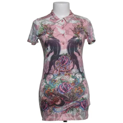 T-shirt (Pink, Flerfarvet) fra Ed Hardy by Christian Audigier Polyester, Viscose