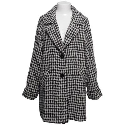 Coat (Black, White) from Promod Polyester, Wool